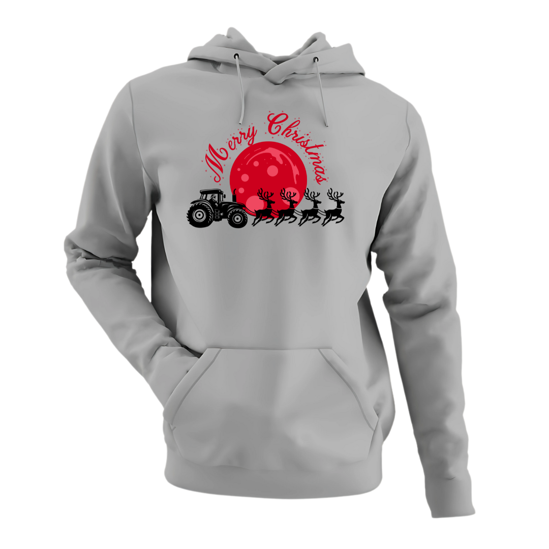 Merry Christmas Traktor mit Rentieren Premium - Hoodie