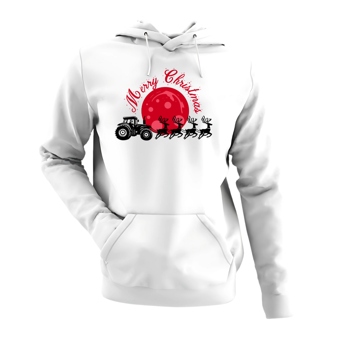 Merry Christmas Traktor mit Rentieren Premium - Hoodie