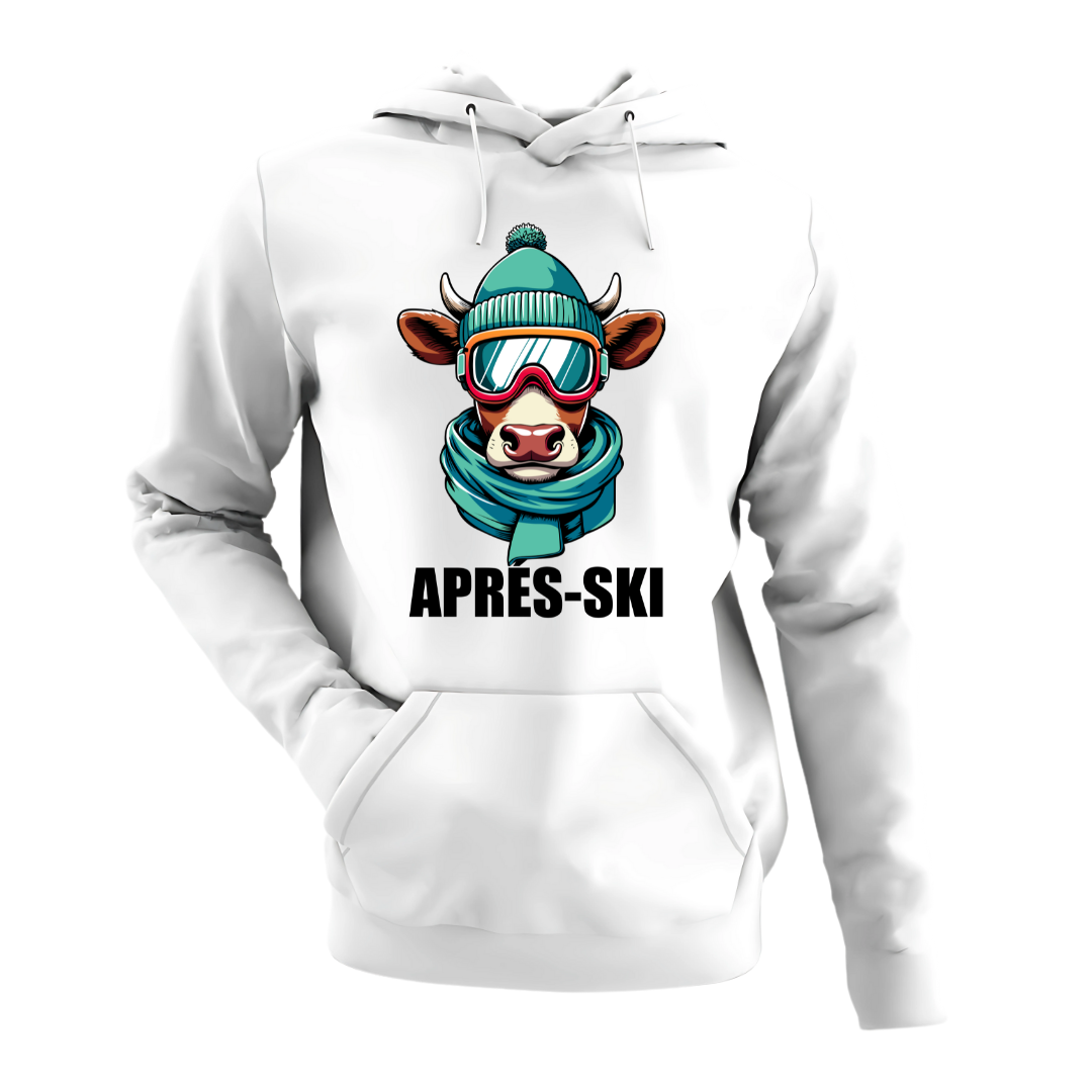 Apres Ski Kuh mit Skibrille | Premium Hoodie