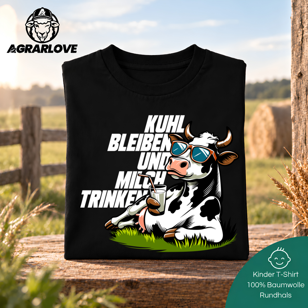 Kuhl bleiben und Milch trinken | T Shirt Kinder