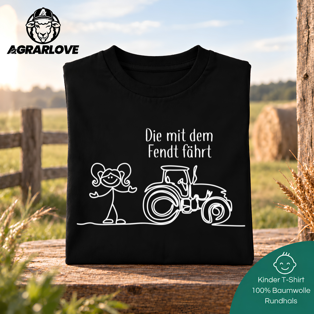 Die mit dem Fendt fährt | T Shirt Kinder