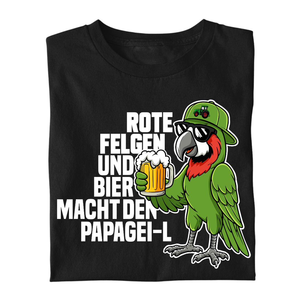Rote Felgen und Bier macht den Papagei-L | Premium T Shirt