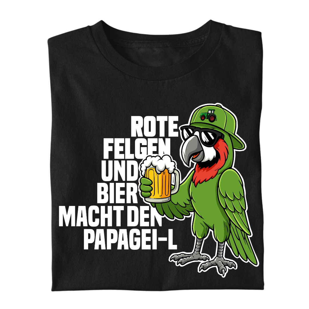 Rote Felgen und Bier macht den Papagei-L | Premium T Shirt