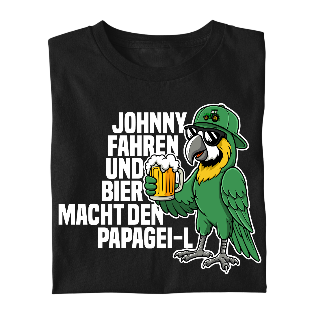 Johnny und Bier macht den Papagei-L | Premium T Shirt
