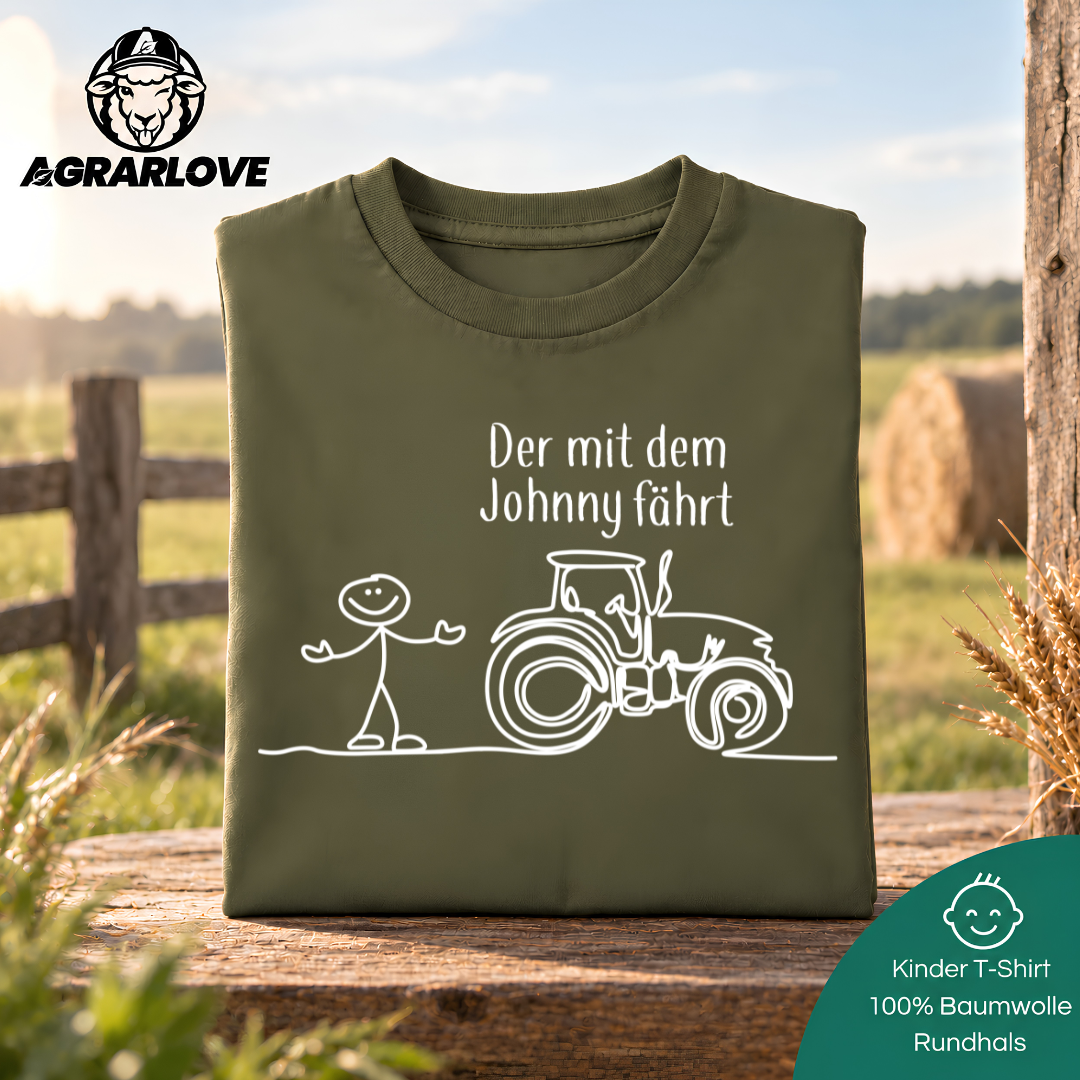 Der mit dem Johnny fährt | T Shirt Kinder