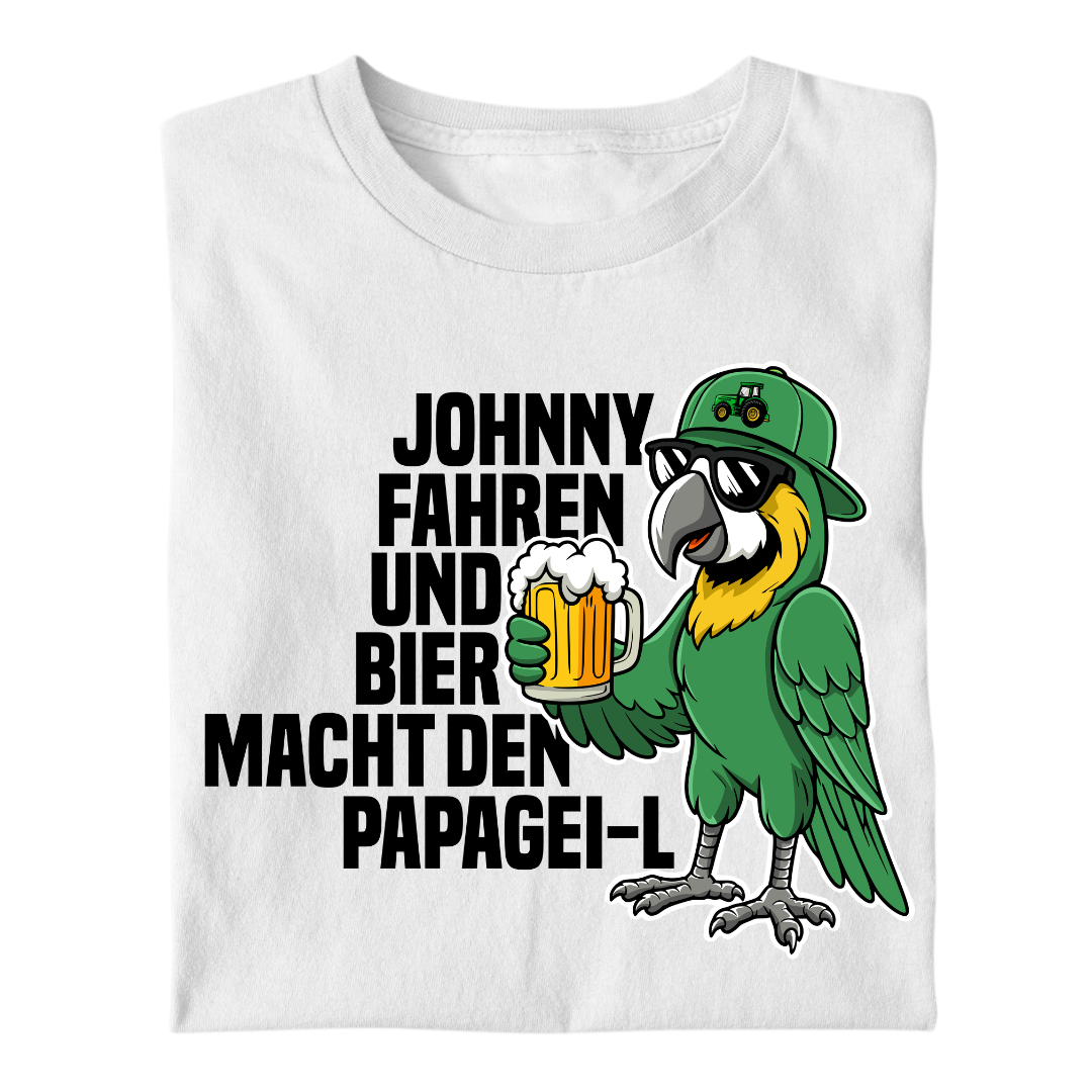 Johnny und Bier macht den Papagei-L | Premium T Shirt