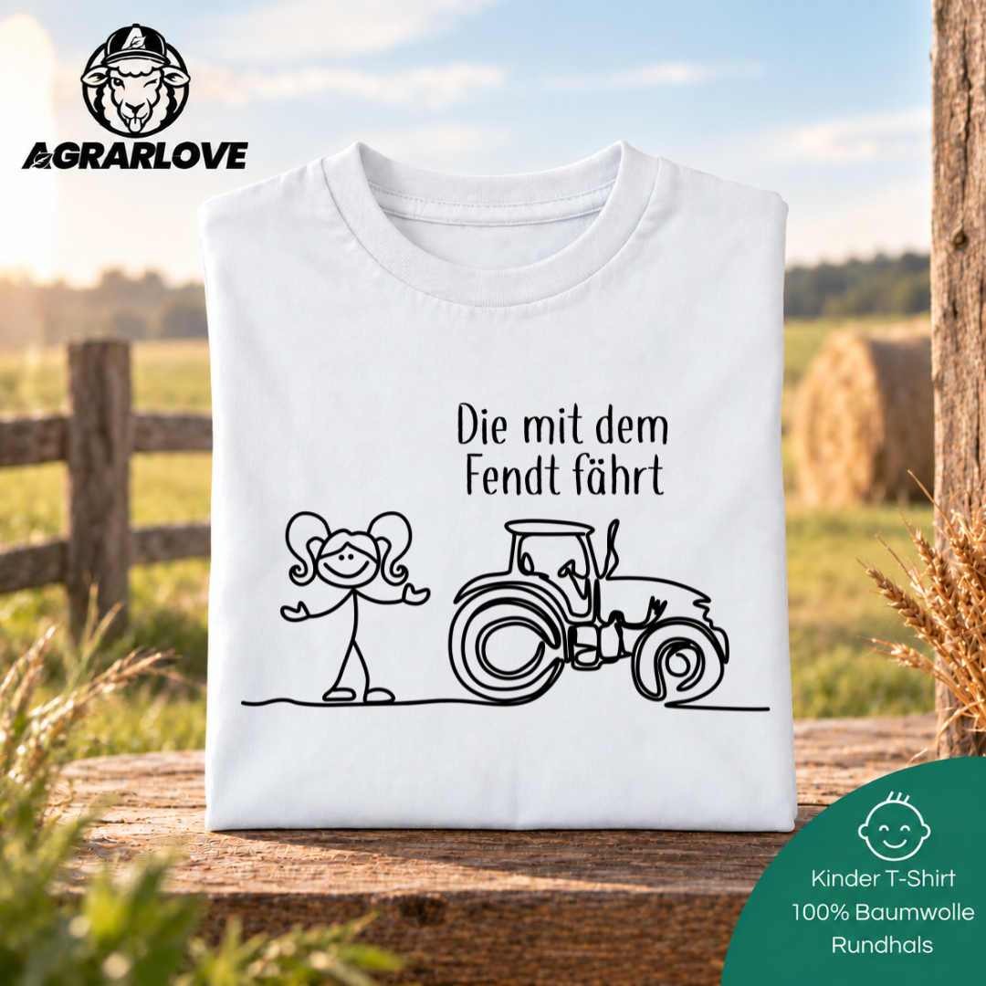 Die mit dem Fendt fährt | T Shirt Kinder