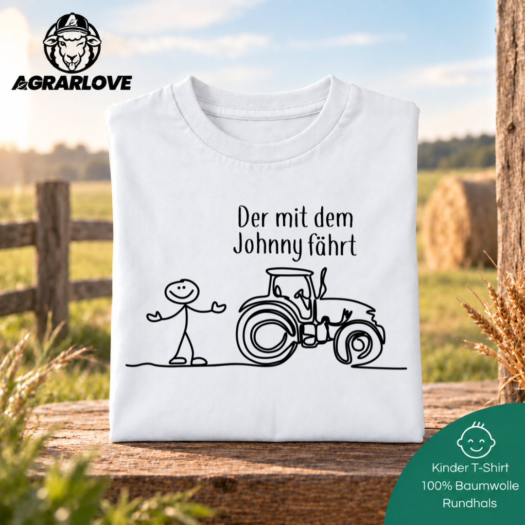 Der mit dem Johnny fährt | T Shirt Kinder