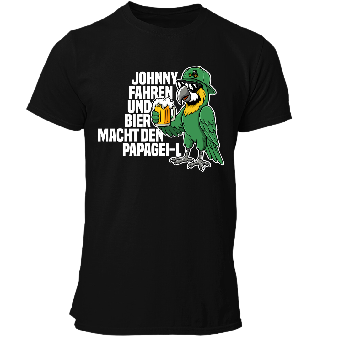 Johnny und Bier macht den Papagei-L | Premium T Shirt