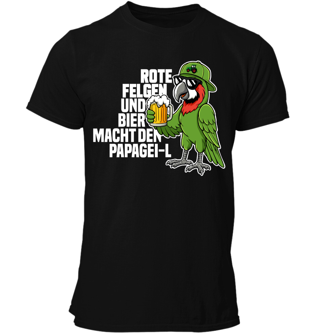 Rote Felgen und Bier macht den Papagei-L | Premium T Shirt