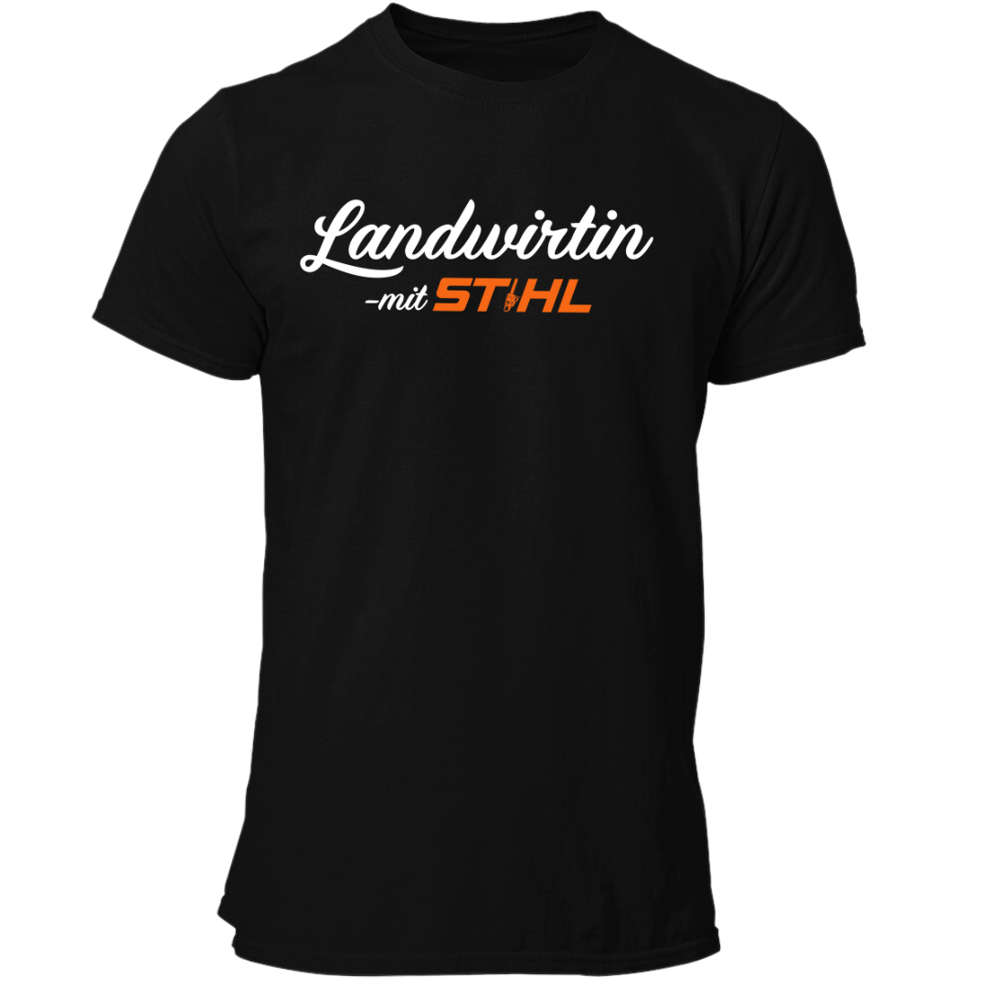 Landwirtin mit Stihl Premium - T-Shirt