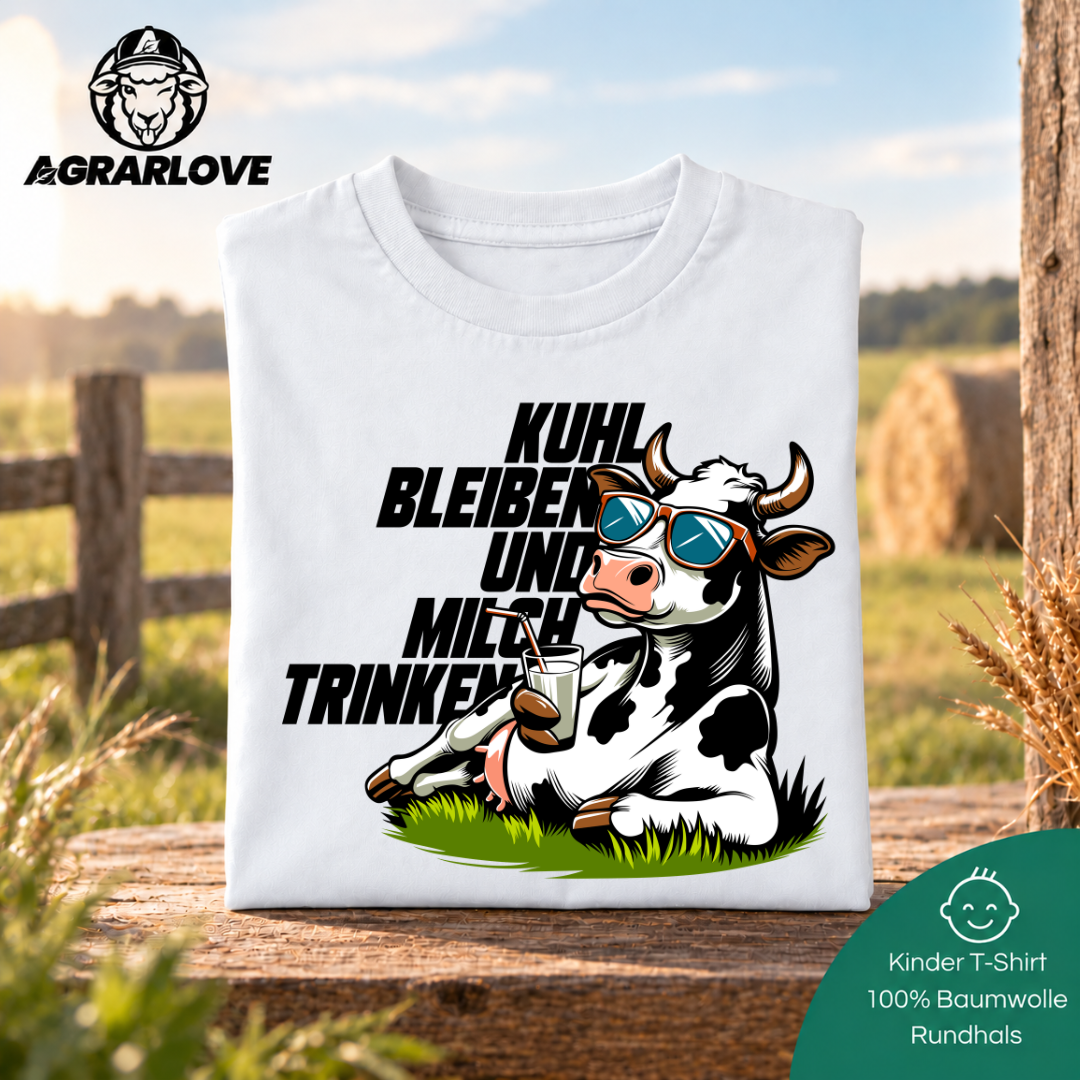 Kuhl bleiben und Milch trinken | T Shirt Kinder