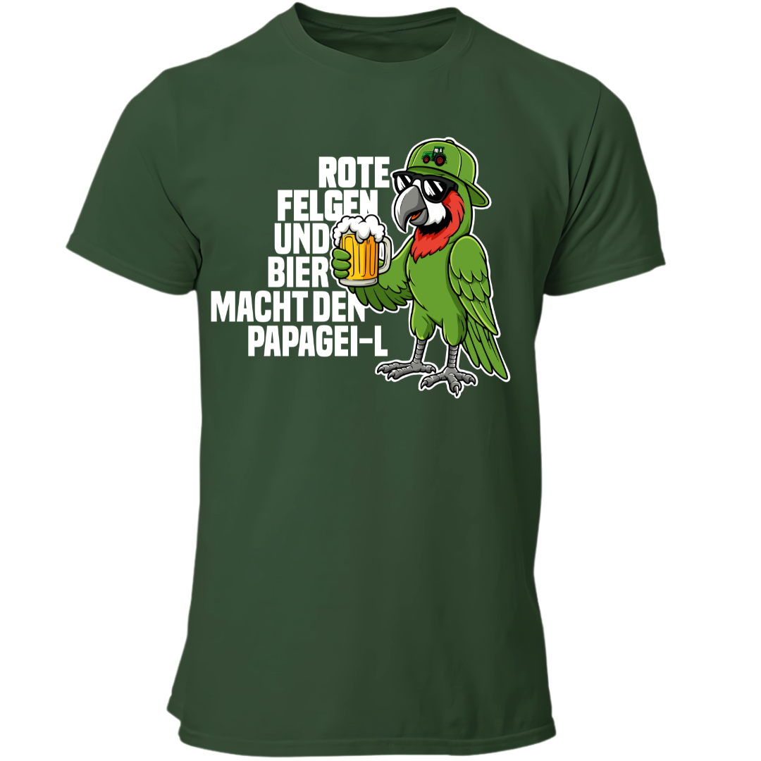 Rote Felgen und Bier macht den Papagei-L | Premium T Shirt