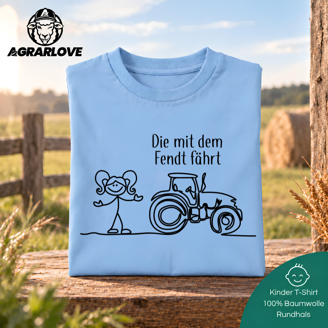 Die mit dem Fendt fährt | T Shirt Kinder