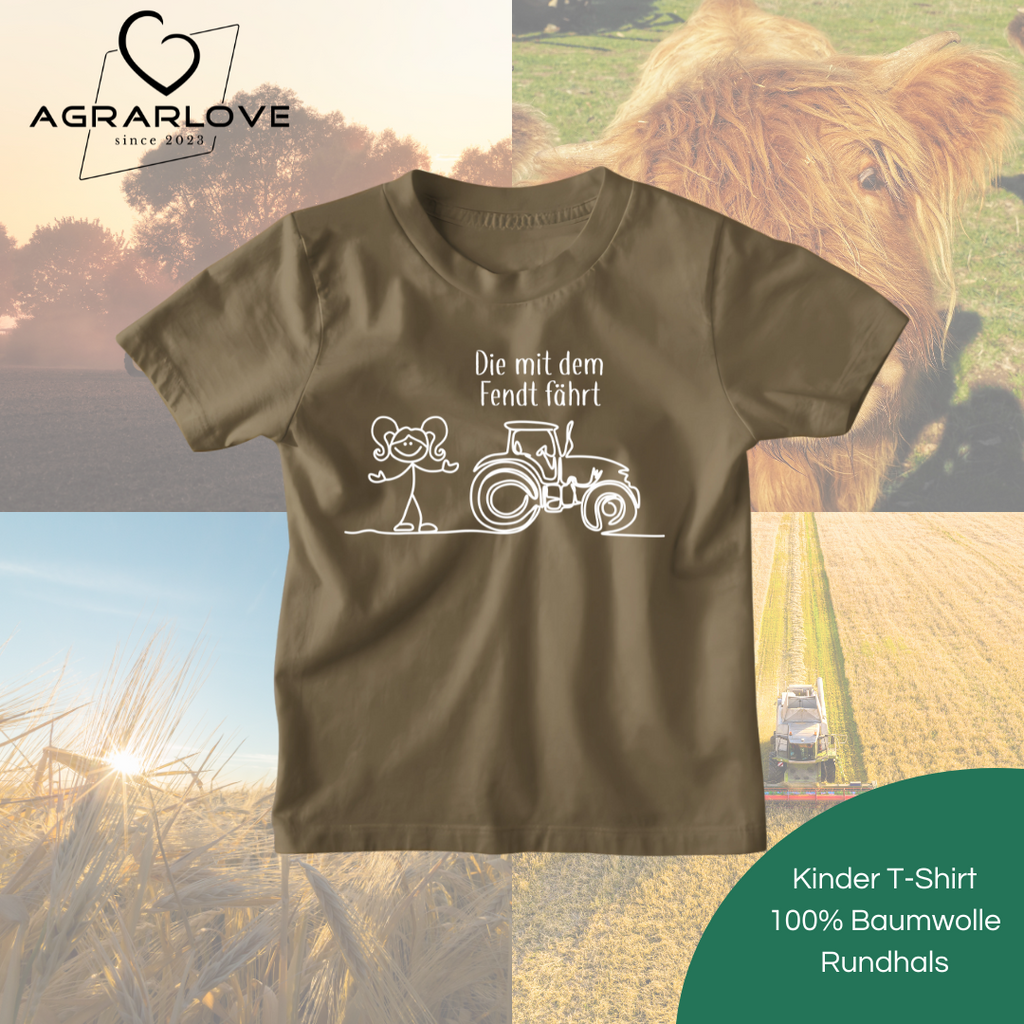 Die mit dem Fendt fährt | T Shirt Kinder