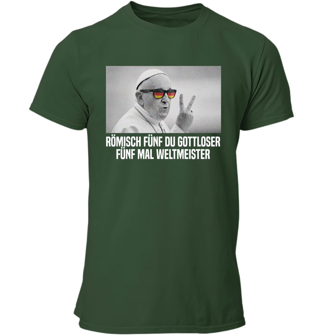Römisch 5 du Gottloser Weltmeister | Premium T Shirt