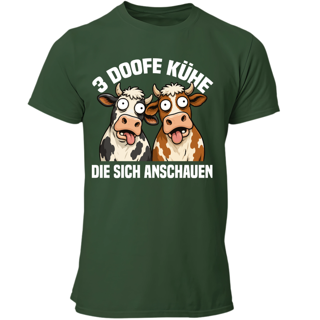 3 Doofe Kühe die sich anschauen | Premium T Shirt