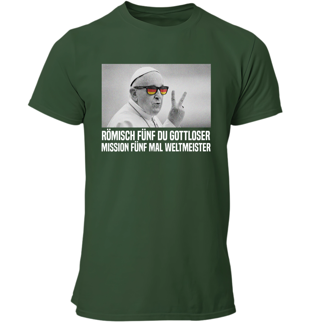 Römisch 5 du Gottloser Mission 5 mal Weltmeister | Premium T Shirt