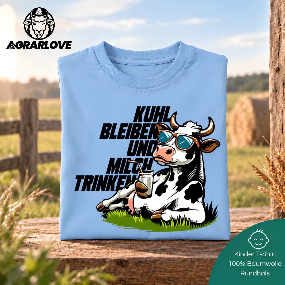 Kuhl bleiben und Milch trinken | T Shirt Kinder