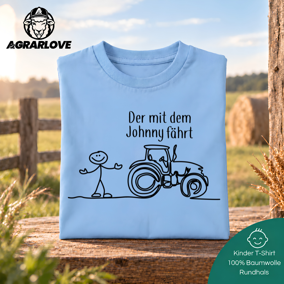 Der mit dem Johnny fährt | T Shirt Kinder