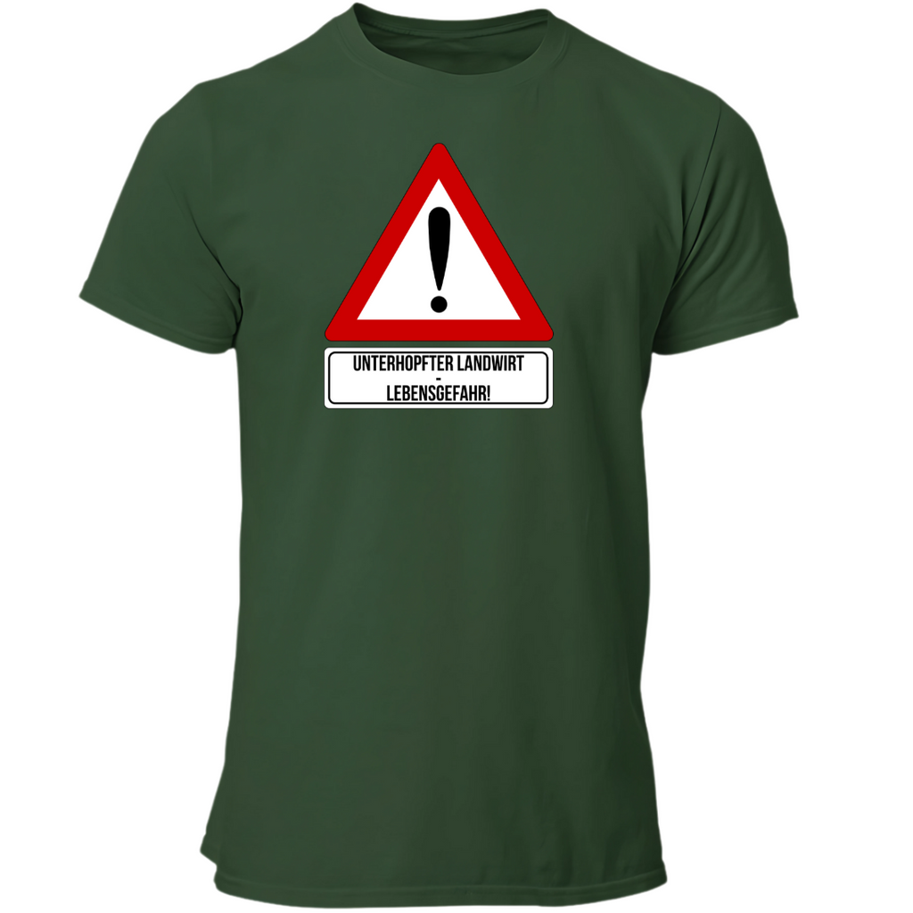 Lebensgefahr! Unterhopfter Landwirt | Premium T Shirt