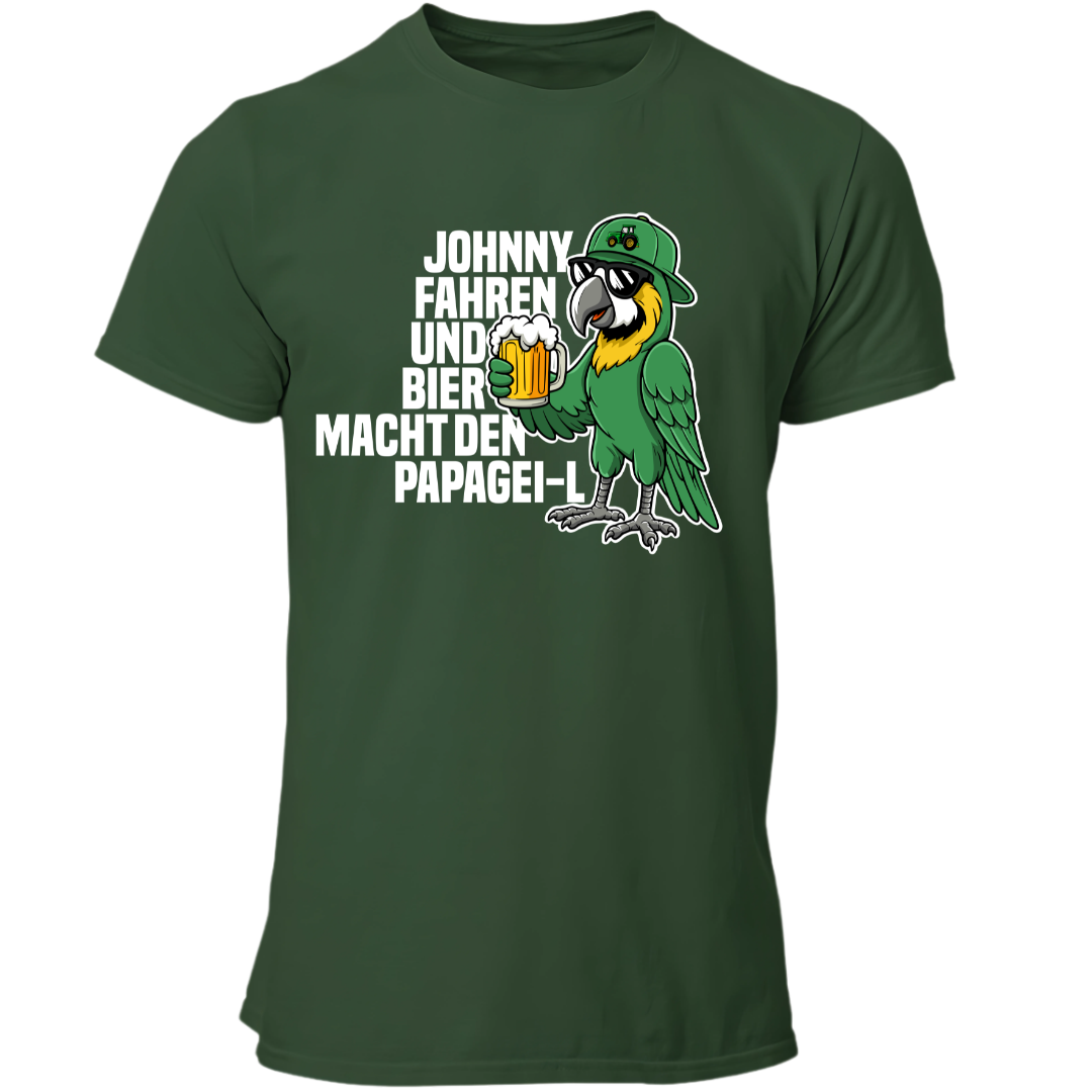 Johnny und Bier macht den Papagei-L | Premium T Shirt