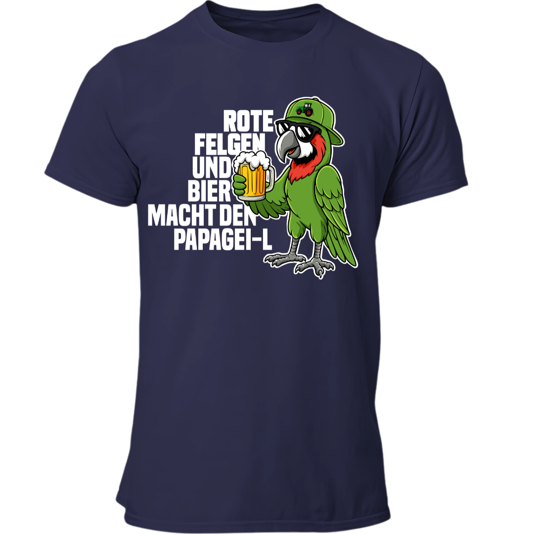 Rote Felgen und Bier macht den Papagei-L | Premium T Shirt