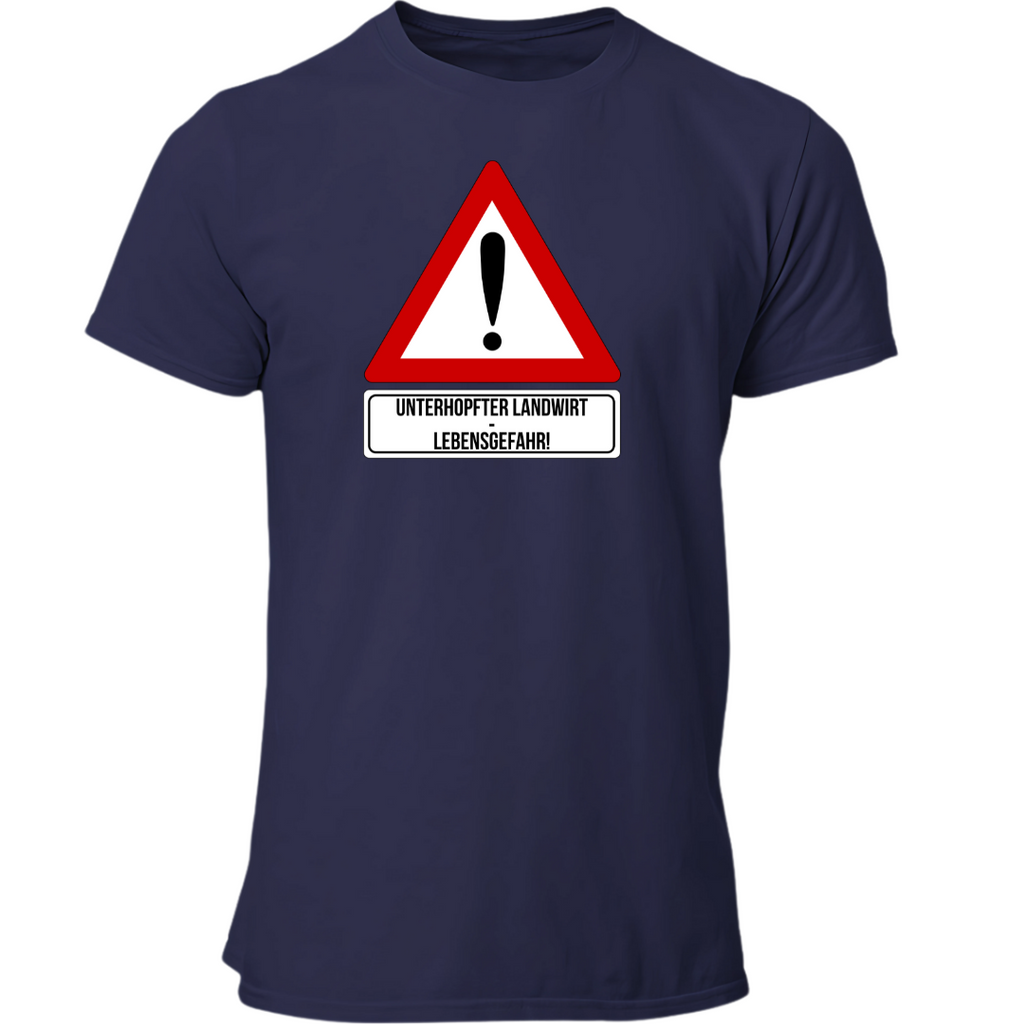 Lebensgefahr! Unterhopfter Landwirt | Premium T Shirt