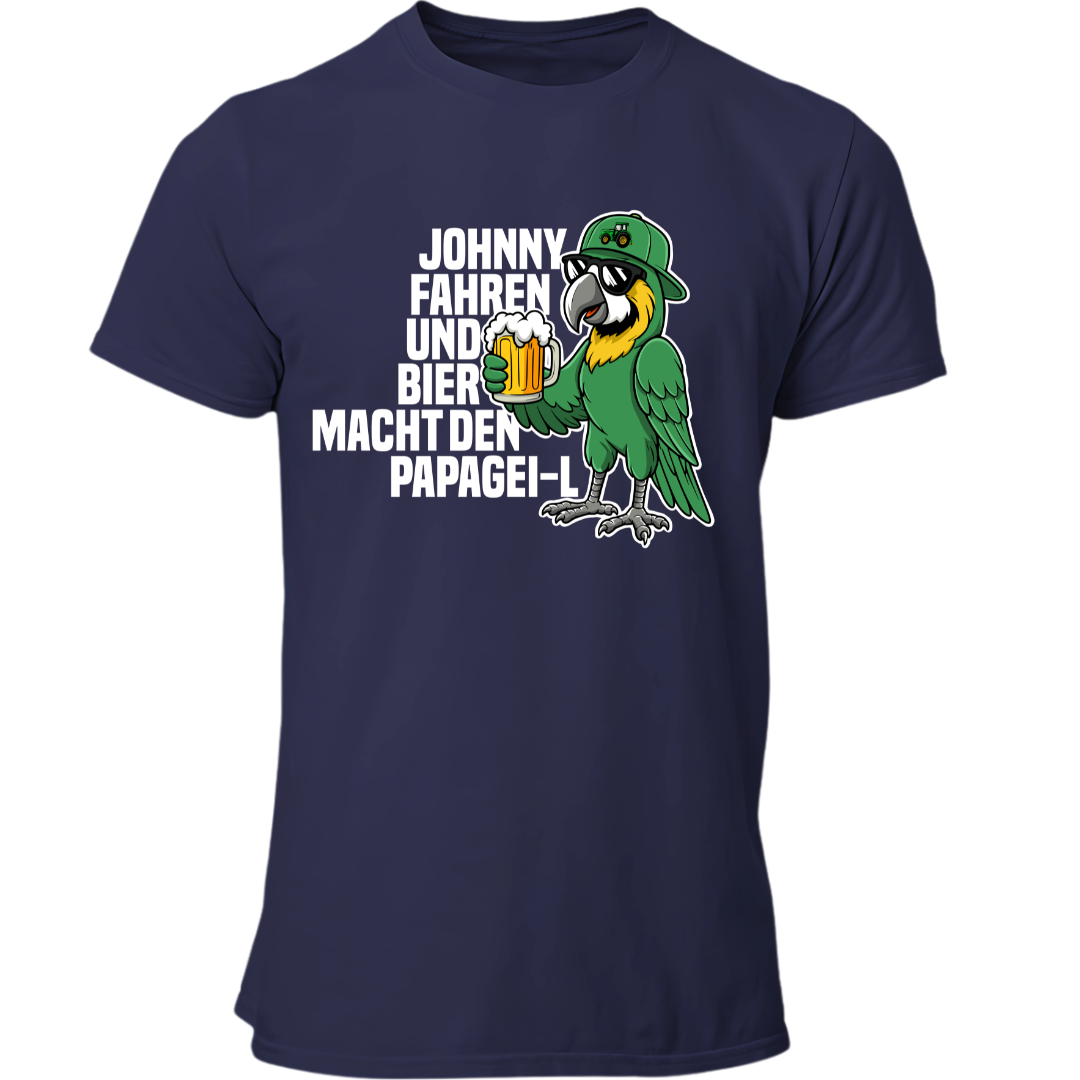 Johnny und Bier macht den Papagei-L | Premium T Shirt