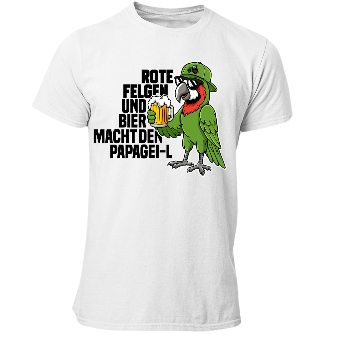 Rote Felgen und Bier macht den Papagei-L | Premium T Shirt