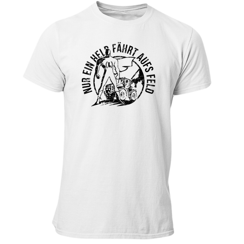 Nur ein Held fährt aufs Feld | Premium T Shirt
