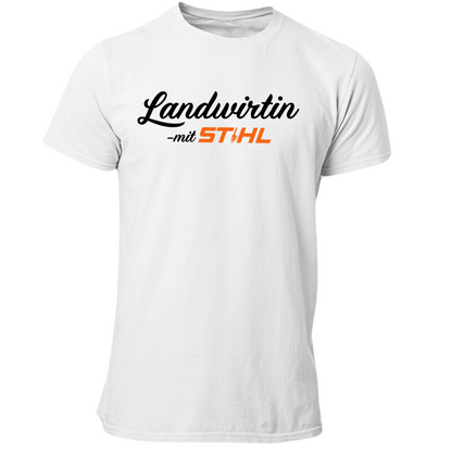 Landwirtin mit Stihl Premium - T-Shirt