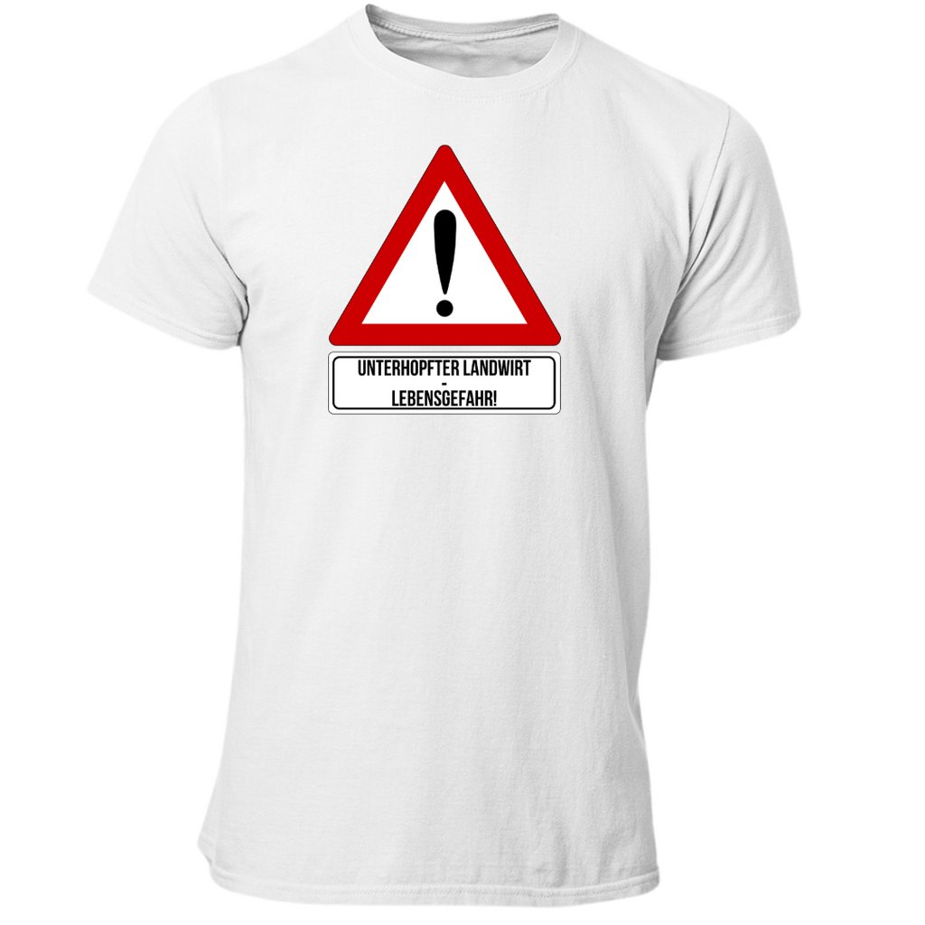 Lebensgefahr! Unterhopfter Landwirt | Premium T Shirt