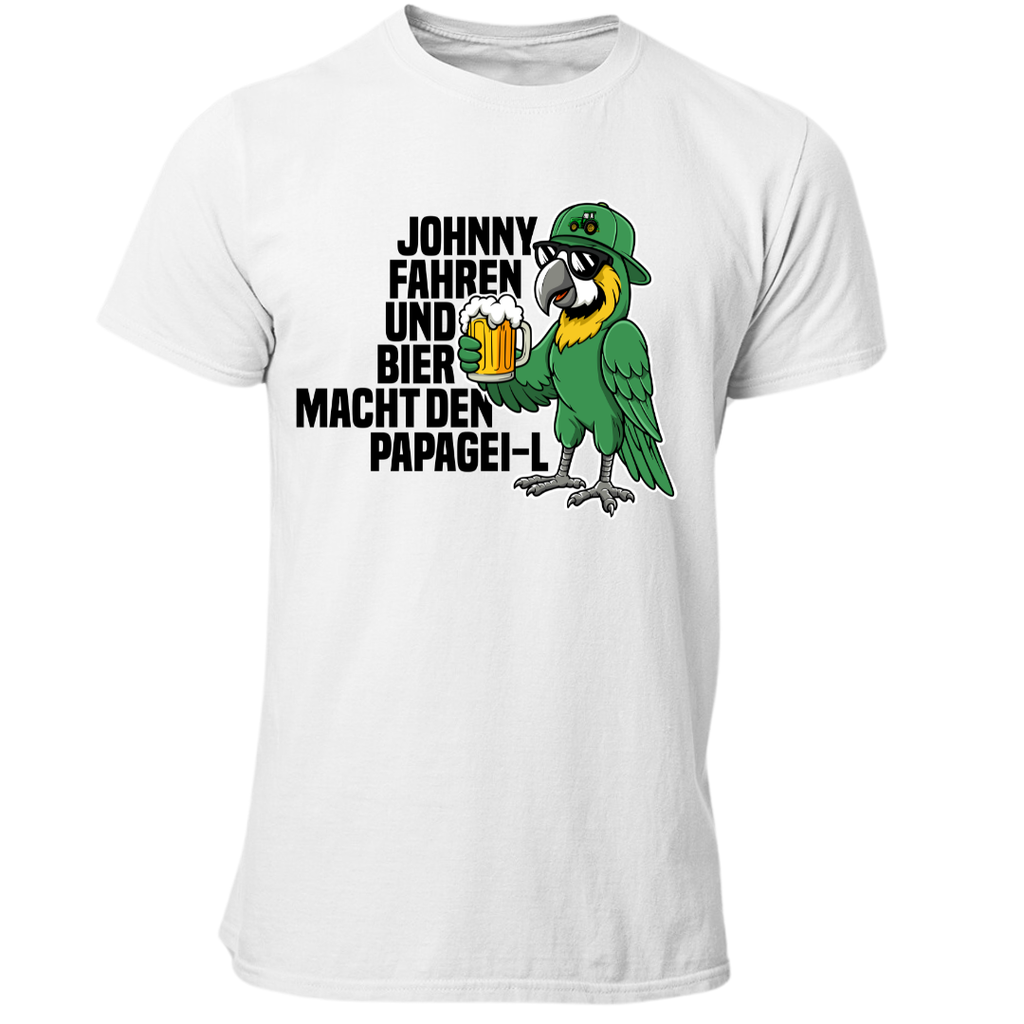 Johnny und Bier macht den Papagei-L | Premium T Shirt