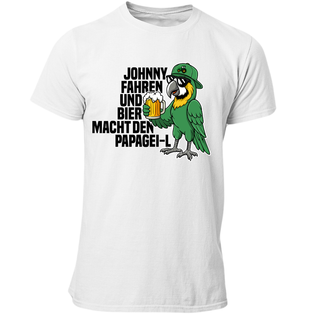 Johnny und Bier macht den Papagei-L | Premium T Shirt