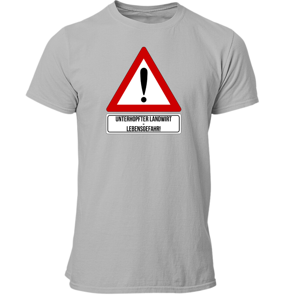 Lebensgefahr! Unterhopfter Landwirt | Premium T Shirt
