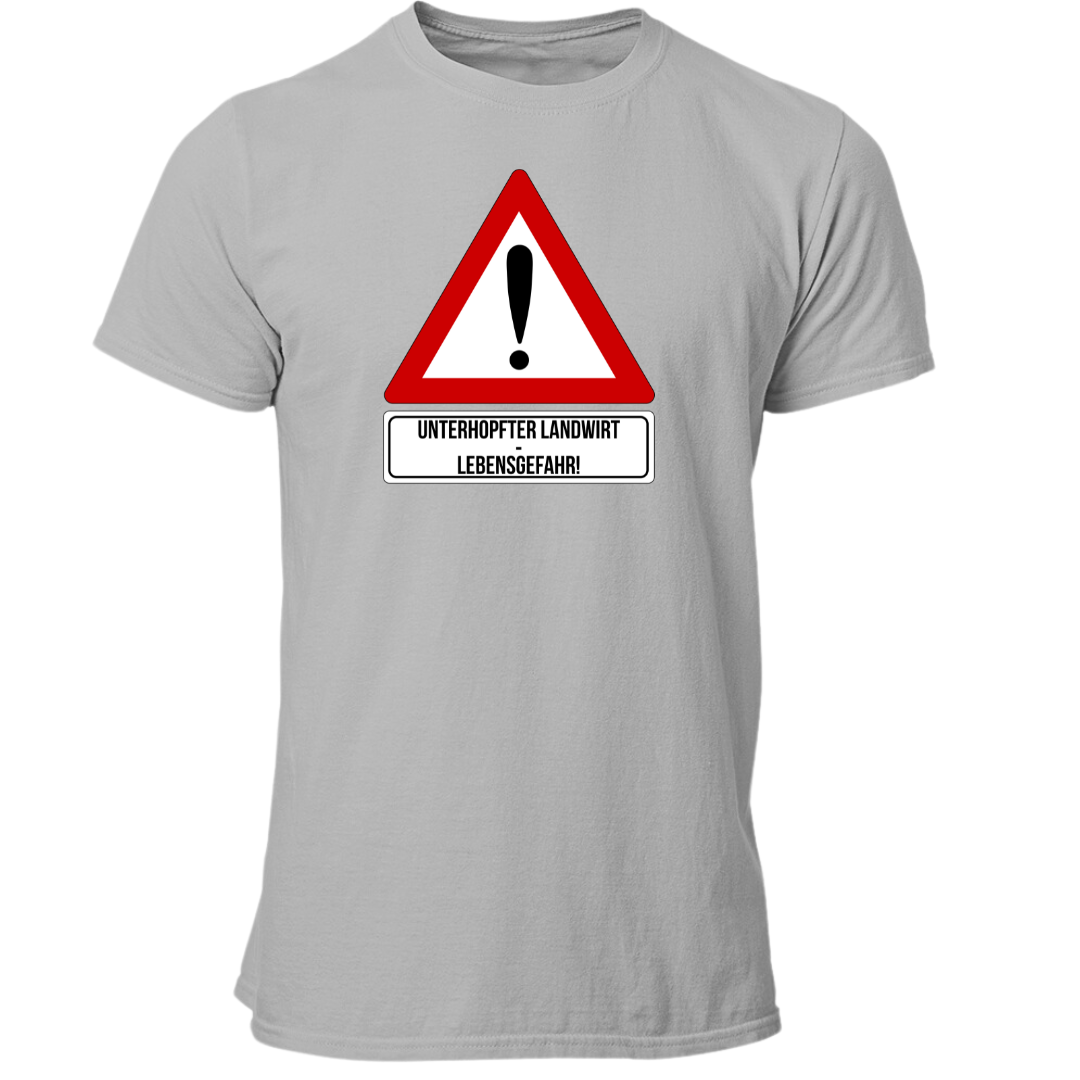 *NEU* Lebensgefahr! Unterhopfter Landwirt Premium - T-Shirt