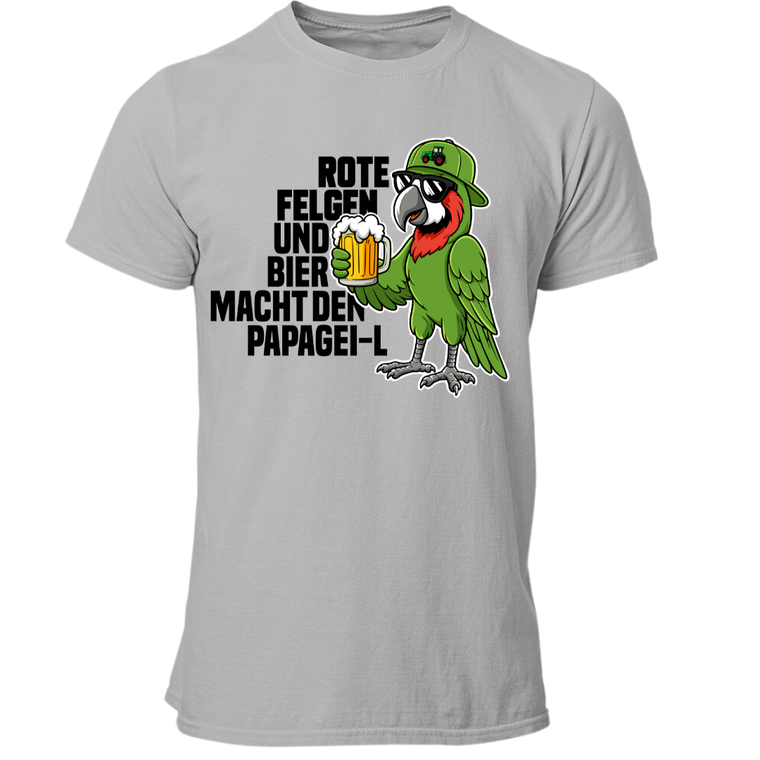 Rote Felgen und Bier macht den Papagei-L | Premium T Shirt