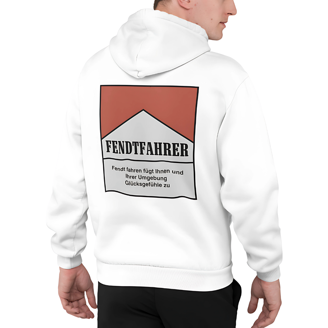 Fendtfahrer Glücksgefühle Zigaretten Motiv Rückseite | Premium Hoodie