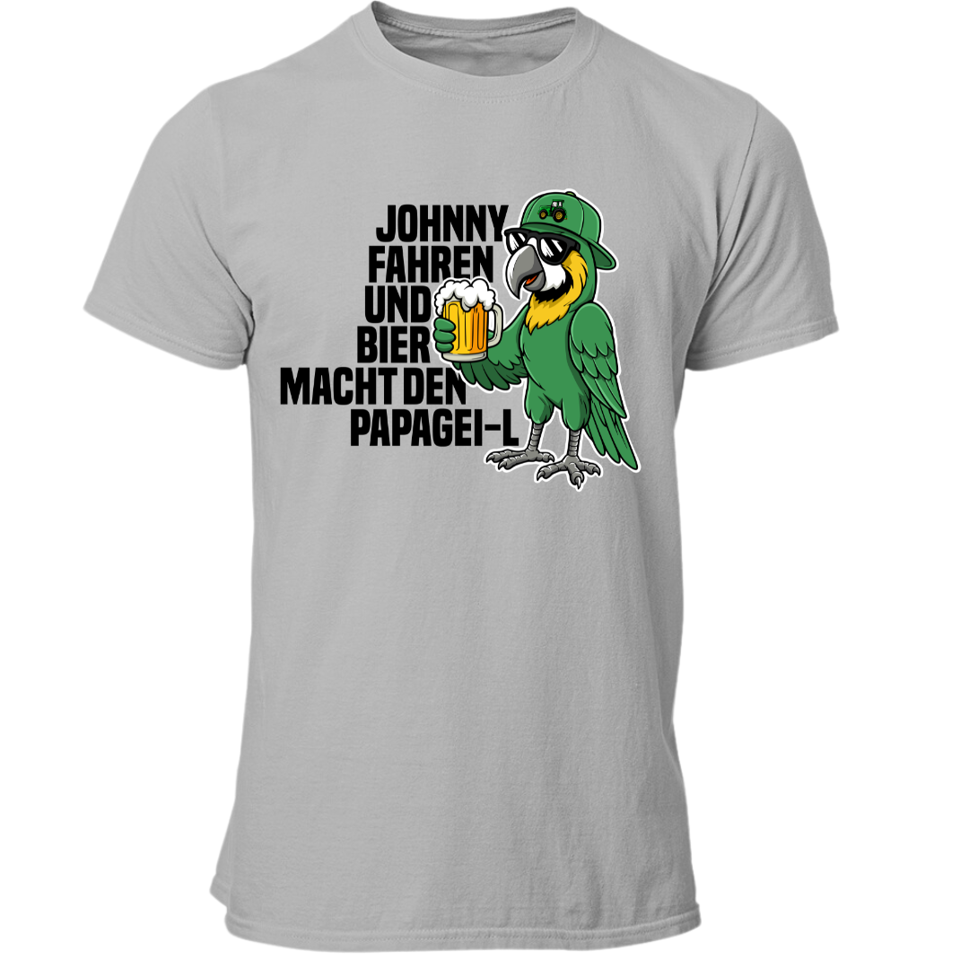 Johnny und Bier macht den Papagei-L | Premium T Shirt