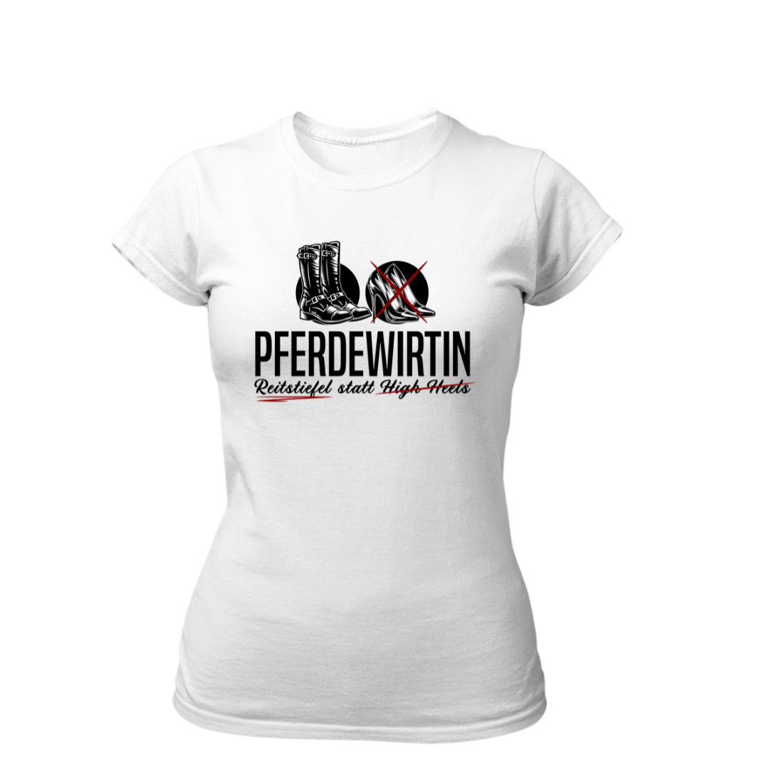 Pferdewirtin Reitstiefel statt High Heels | Premium T Shirt Frauen