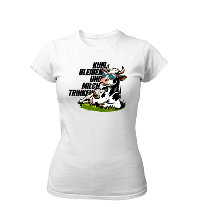 Kuhl bleiben und Milch trinken | Premium T Shirt Frauen