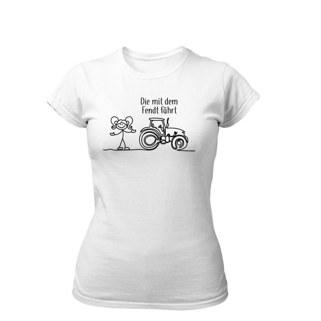 Die mit dem Fendt fährt | Premium T Shirt Frauen