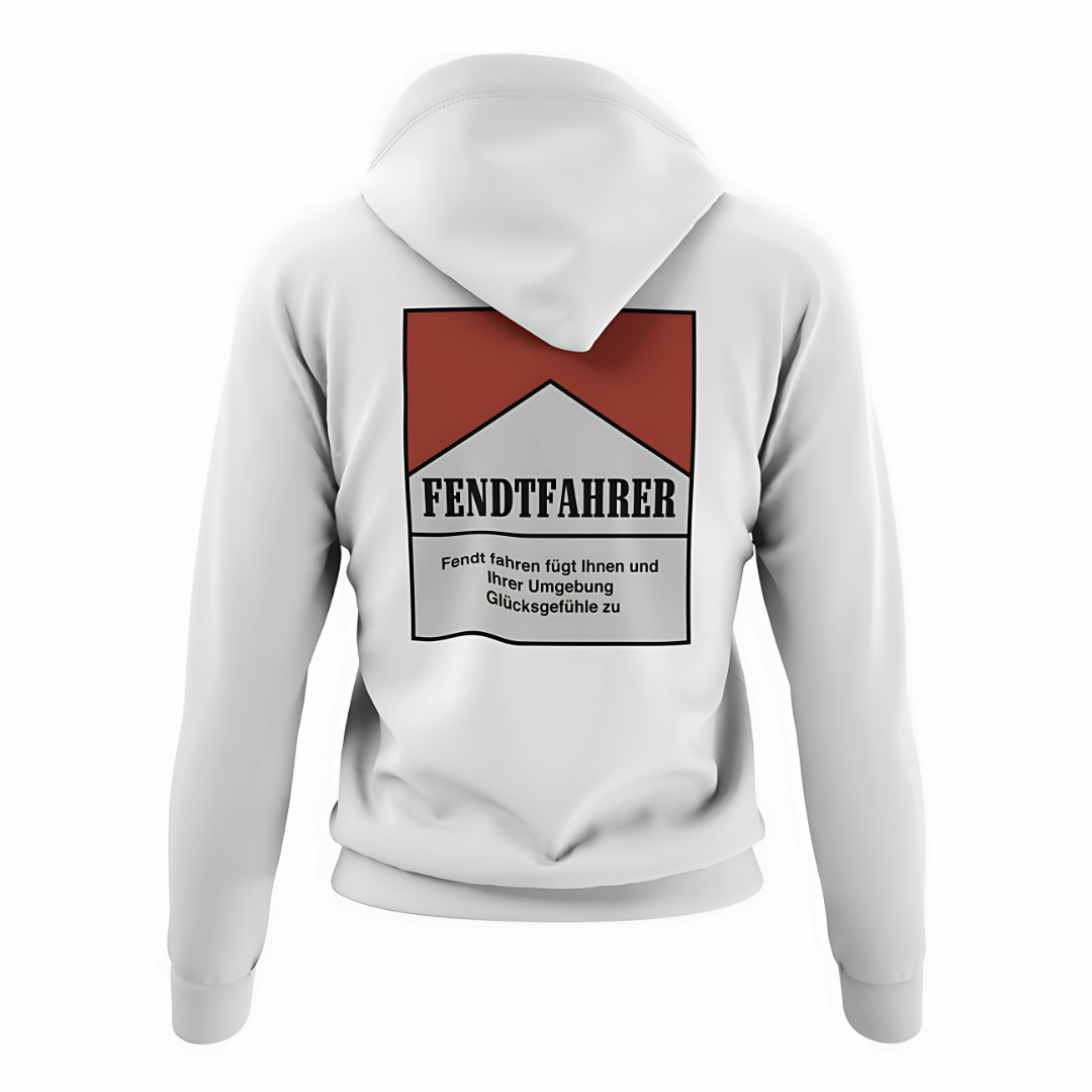 Fendtfahrer Glücksgefühle Zigaretten Motiv Rückseite | Premium Hoodie