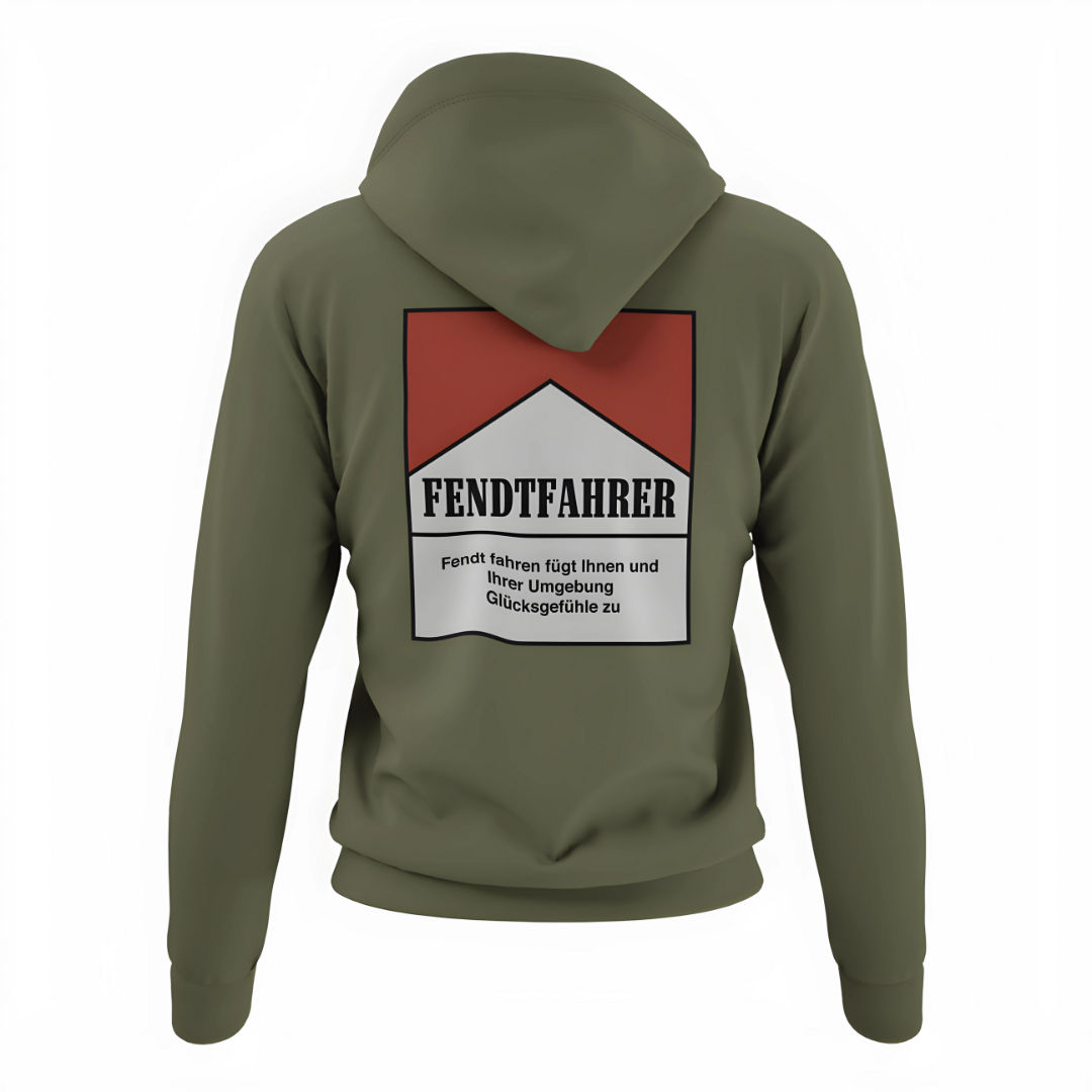 Fendtfahrer Glücksgefühle Zigaretten Motiv Rückseite | Premium Hoodie