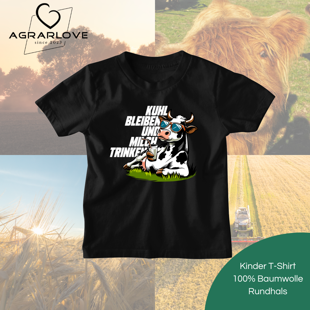 Kuhl bleiben und Milch trinken | T Shirt Kinder