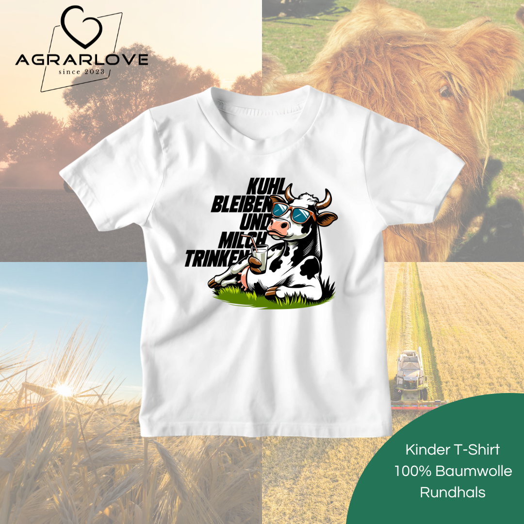 Kuhl bleiben und Milch trinken | T Shirt Kinder