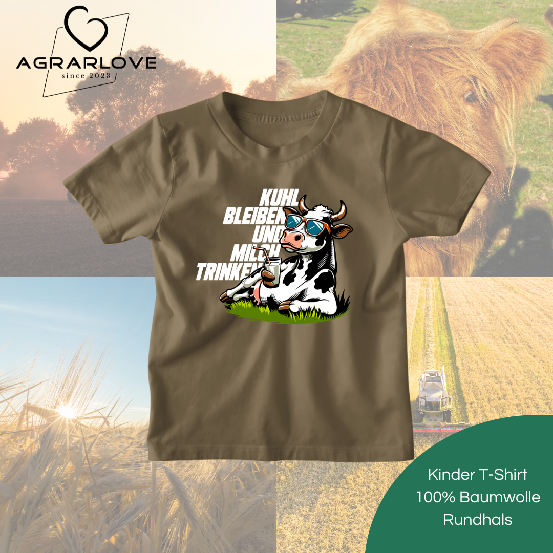 Kuhl bleiben und Milch trinken | T Shirt Kinder