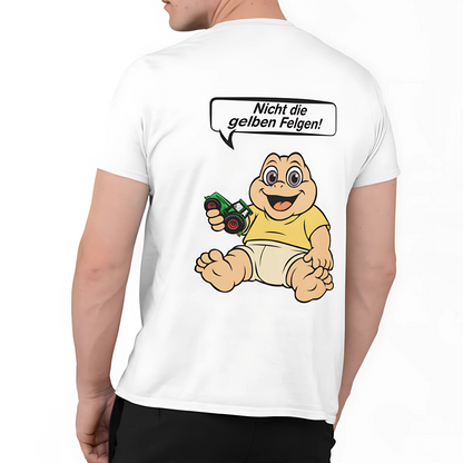 Nicht die Gelben Felgen Dinobaby Rückseite | Premium T Shirt