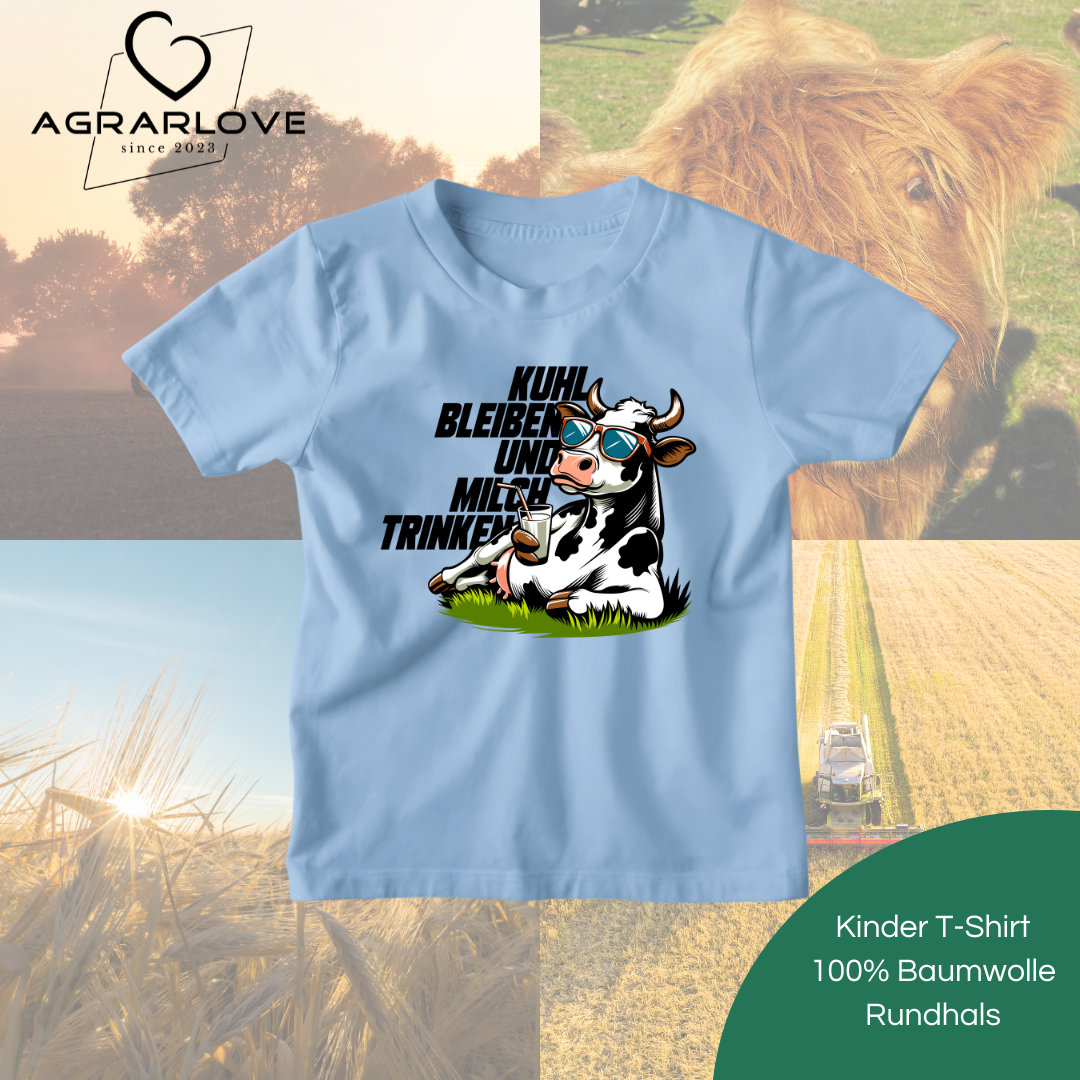 Kuhl bleiben und Milch trinken | T Shirt Kinder